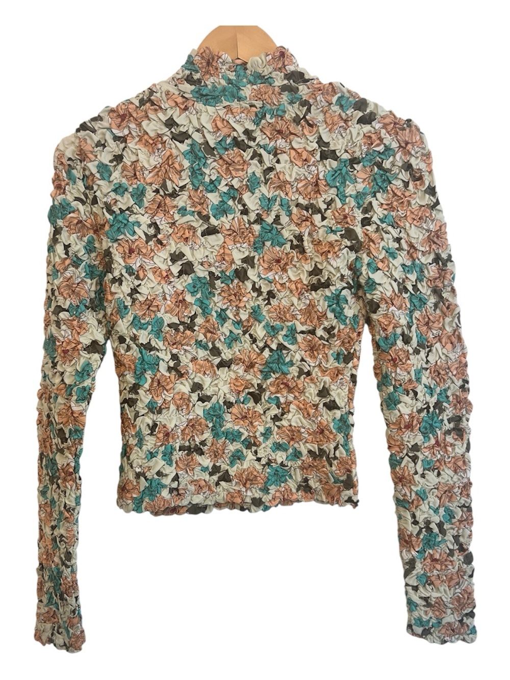 Dolan - Left Coast Collection Crinkle Floral Mock Neck Long Sleeve- Anyhroplogie